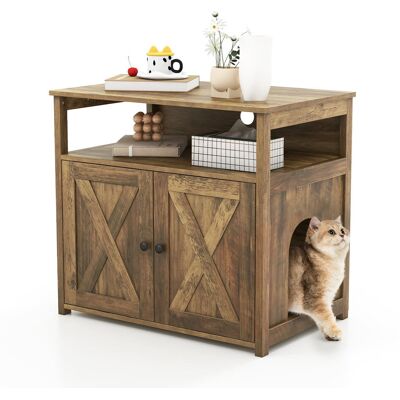 Fleur De Lis Living Cat Litter Box Enclosure Cat Litter Box Furniture Hidden W/Doors Brown 28.37cm H X 80cm W X 20.09cm D Fleur De Lis Living Cat Litter Box Enclosure Cat Litter Box Furniture Hidden W/Doors Brown 28.37cm H X 80cm W X 20.09cm D