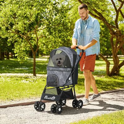 PawHut Dog Stroller - Folding Dog & Cat Stroller with Cushion PawHut Dog Stroller - Folding Dog & Cat Stroller with Cushion