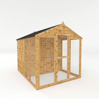 Mercia Garden Products Mercia 8 x 6ft Staffordshire Dog Kennel & Run Brown Mercia Garden Products Mercia 8 x 6ft Staffordshire Dog Kennel & Run Brown