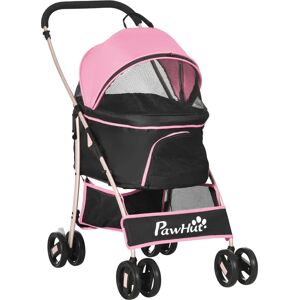 PawHut Pet Stroller brown/pink 98.0 H x 82.0 W x 49.5 D cm