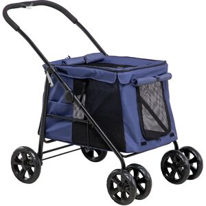 PawHut Pet Standard Stroller blue 105.0 H x 62.0 W x 102.0 D cm