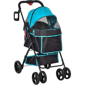 PawHut Austin Pet Stroller black/brown/gray 92.0 H x 47.0 W x 72.0 D cm