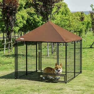 HOMCOM Dog House brown 121.0 H x 141.0 W cm