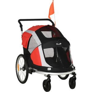 PawHut Dog Bike Trailer 2-In-1 Pet Stroller For Large Dogs red 108.0 H x 82.0 W x 150.0 D cm