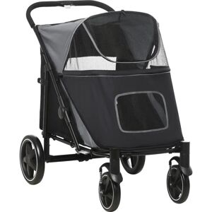 PawHut Pet Stroller black/brown 65.0 H x 112.0 W x 65.0 D cm