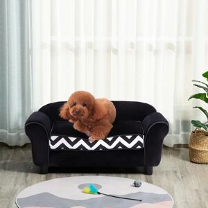 PawHut Pet Sofa black 33.0 H x 73.5 W x 41.0 D cm
