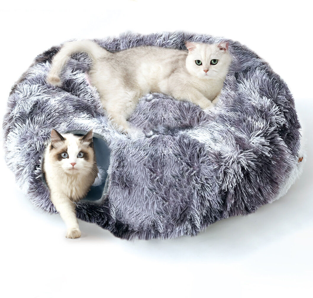 Archie & Oscar Cat Tunnel Bed Donuts Pet Tunnels Dark Grey Small (10-20lbs)