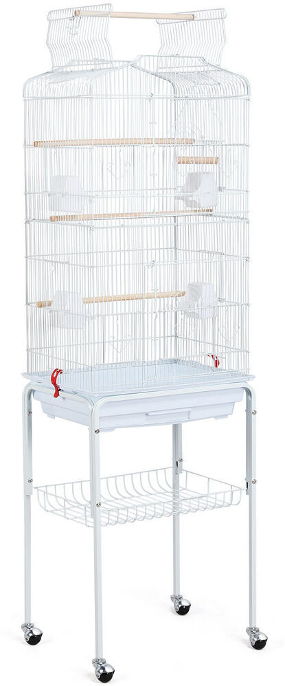 Yaheetech color 64"H Open Top Metal Bird Cage White 35cm H X 46cm W