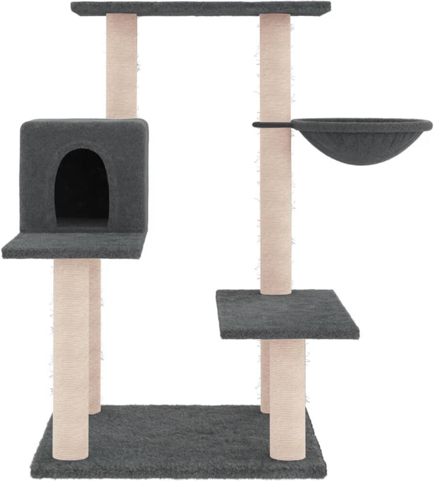 Vidaxl Cat Tree With Sisal Scratching Posts82.5 cm Dark Gray 82.5cm H X 59.5cm W X 72.5cm D