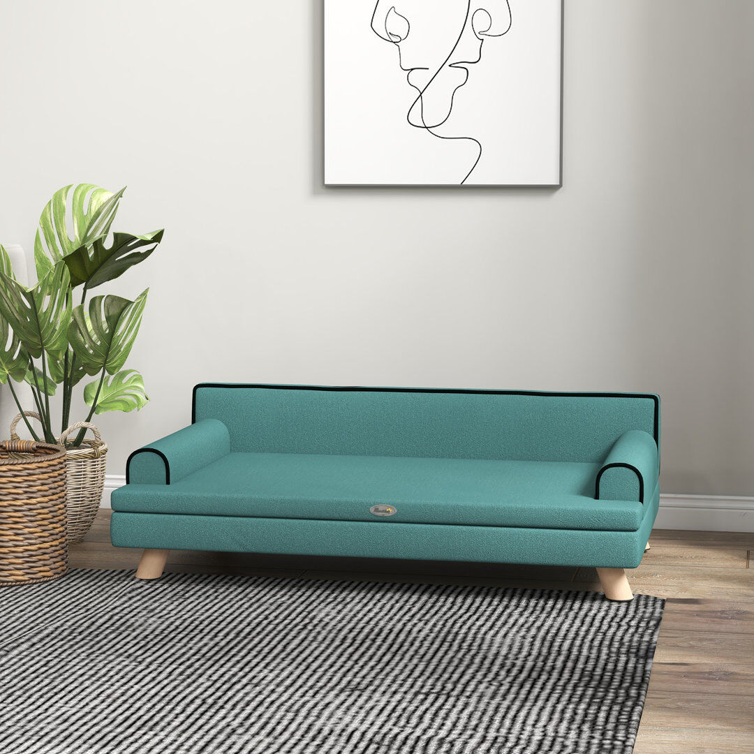 PawHut Solid Colour Orthopedic Polyester Pet Bed Green Large (41 - 70 lbs)