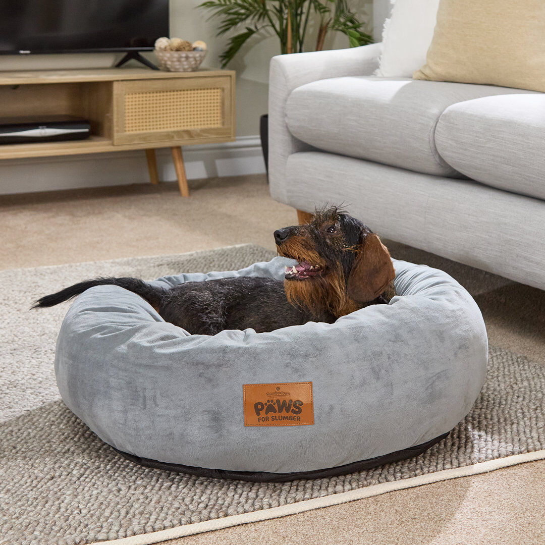 Slumberdown Paws for Slumber Donut Pet Bed Grey Large (41 - 70 lbs)/Large (75cm W x 24cm D x 75cm H)
