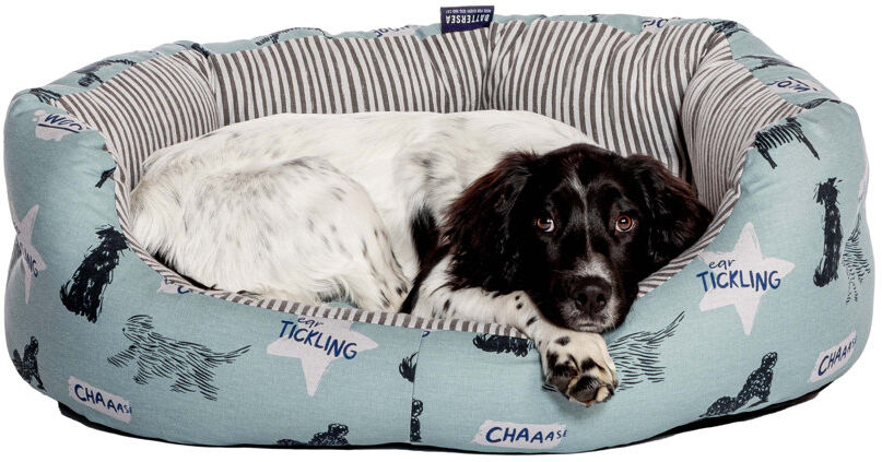 Danish Design Battersea Playful Dogs Deluxe Slumber Bed Light Blue Large (38cm H x 102cm W x 86cm D)