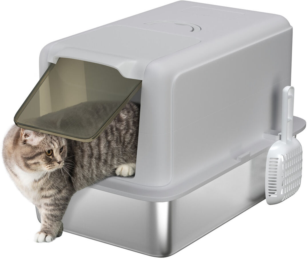 PawHut Cat Litter Box Grey 41.5cm H X 60.5cm W X 40.5cm D