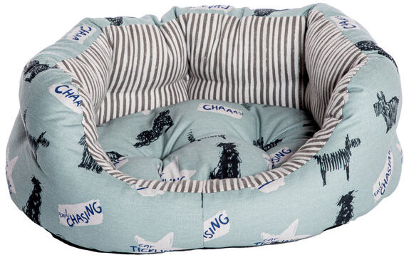 Danish Design Battersea Playful Dogs Deluxe Slumber Bed Light Blue Small (26cm H x 60cm W x 56cm D)