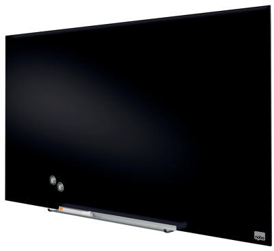 Nobo Wall Mounted Magnetic Glass Board Nobo Surface Colour: Black, Size: 71.1cm H x 126cm L  - Size: 20cm H X 60cm W X 2cm D Nobo Wall Mounted Magnetic Glass Board Nobo Surface Colour: Black, Size: 71.1cm H x 126cm L  - Size: 20cm H X 60cm W X 2cm D
