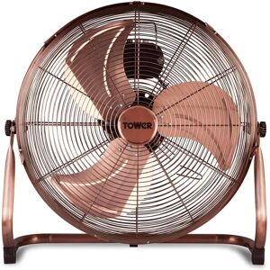 Tower Metal High-Speed Velocity Floor Fan with Adjustable Tilt, 18”, 100W brown 53.5 H x 55.5 W x 18.0 D cm