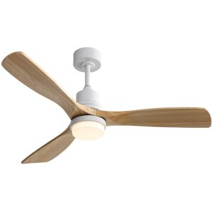 Metro 132CM Ceiling Fan with LED Light and Remote Control White/Natural Wood 52cm Metro 132CM Ceiling Fan with LED Light and Remote Control White/Natural Wood 52cm