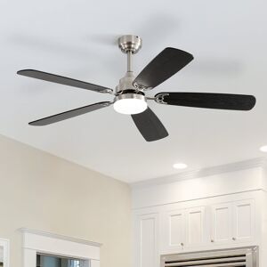 Metro 132cm Modern Dual-purpose Ceiling Fan Light with Remote Control Sand Nickel/Black/Oak Metro 132cm Modern Dual-purpose Ceiling Fan Light with Remote Control Sand Nickel/Black/Oak