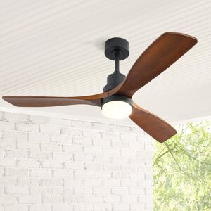Metro 132CM Ceiling Fan with LED Light and Remote Control Dark Brown Wood/Black 52cm Metro 132CM Ceiling Fan with LED Light and Remote Control Dark Brown Wood/Black 52cm