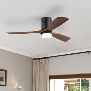Ivy Bronx 132cm 1- Light Led Flush Mount Ceiling Fan With Remote Control Switch Dimmable Dark Brown Wood Ivy Bronx 132cm 1- Light Led Flush Mount Ceiling Fan With Remote Control Switch Dimmable Dark Brown Wood