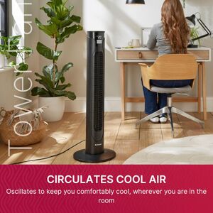 Dimplex Tower Fan with LED Display, Sleep Timer and Remote Control Black 93cm H X 31.5cm W X 31.5cm D Dimplex Tower Fan with LED Display, Sleep Timer and Remote Control Black 93cm H X 31.5cm W X 31.5cm D