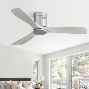 Ivy Bronx 132CM Solid Wood 3-Blade Propeller Ceiling Fan with Remote Control Silver/Grey Blades 132cm Ivy Bronx 132CM Solid Wood 3-Blade Propeller Ceiling Fan with Remote Control Silver/Grey Blades 132cm