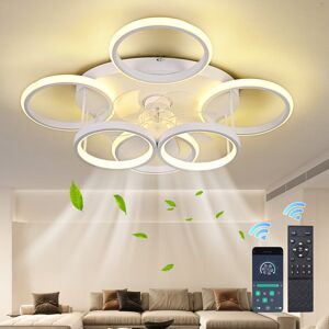 Metro Cashon 63cm 7 - Blade Dimmable LED Ceiling Fan with Remote Control and APP White 29cm Metro Cashon 63cm 7 - Blade Dimmable LED Ceiling Fan with Remote Control and APP White 29cm
