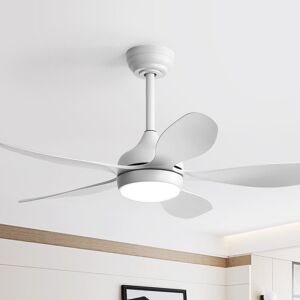 Metro 107cm 5-blade Matte White 6-speed Adjustable Led Ceiling Fan Light With Remote Control White Metro 107cm 5-blade Matte White 6-speed Adjustable Led Ceiling Fan Light With Remote Control White