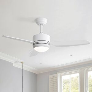 Metro 117CM 3-Blade Ceiling Fan with Lights, Remote Control White/White 117cm Metro 117CM 3-Blade Ceiling Fan with Lights, Remote Control White/White 117cm