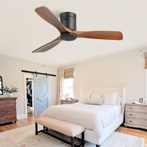 Ivy Bronx 132CM Solid Wood 3-Blade Propeller Ceiling Fan with Remote Control Black/Dark Brown Wood Blades 132cm Ivy Bronx 132CM Solid Wood 3-Blade Propeller Ceiling Fan with Remote Control Black/Dark Brown Wood Blades 132cm