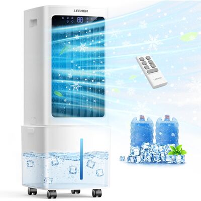 Wellent 70cm Evaporative Oscillating Air Cooler with Remote, 9L Water Tank, 3 Speeds, 12 Hour Timer, Quiet Tower Fan for Bedroom Living Room Home Office - Whi White 69.3cm H X 28.7cm W X 25.4cm D Wellent 70cm Evaporative Oscillating Air Cooler with Remote, 9L Water Tank, 3 Speeds, 12 Hour Timer, Quiet Tower Fan for Bedroom Living Room Home Office - Whi White 69.3cm H X 28.7cm W X 25.4cm D