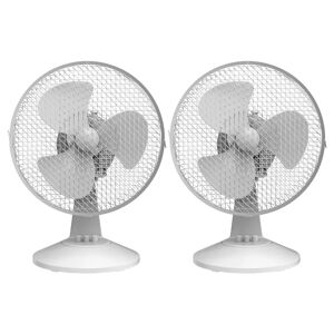 Igenix 9 Inch Desk Fan Pack of 2 white 38.0 H x 21.5 W x 27.5 D cm