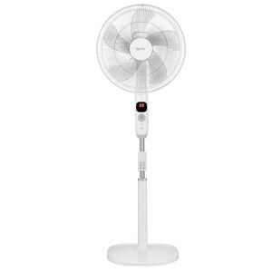 Igenix 16 Inch Oscillating Pedestal Fan white 136.0 H x 40.64 W x 45.2 D cm