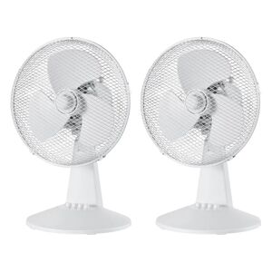 Igenix 12 Inch Desk Fan Pack of 2 white 47.0 H x 26.0 W x 34.5 D cm