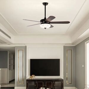 17 Stories Layza Ceiling Fan with Remote Control and Light Kit Included black