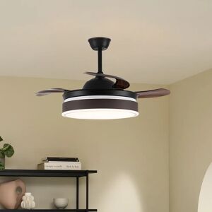Metro 107Cm Alvernon 3 - Blade Ceiling Fan with Remote Control and Light Kit Included black/brown 35.0 H x 46.0 W x 46.0 D cm