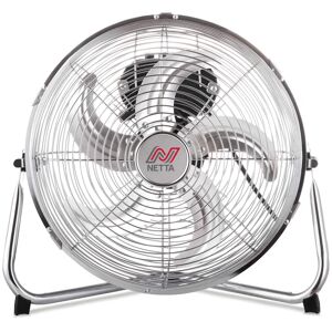 Netta Gym Floor Standing Fan – With 5 Blades – 3 Speed Settings And Tilt Option, Powerful Circulation, Fixtures And Fittings Included – Chrome gray 40.5 H x 41.0 W x 20.0 D cm