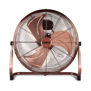 Tower Metal High-Speed Velocity Floor Fan with Adjustable Tilt, 18”, 100W brown 53.5 H x 55.5 W x 18.0 D cm