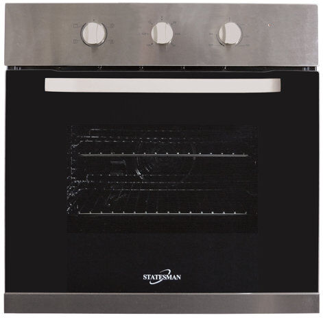 Statesman Built-in Fan Stainless Steel 60cm Electric Single Wall Oven Statesman  - Size: 3cm H X 58cm W X 51cm D Statesman Built-in Fan Stainless Steel 60cm Electric Single Wall Oven Statesman  - Size: 3cm H X 58cm W X 51cm D