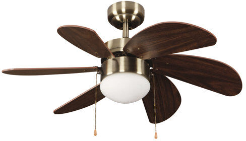 CristalRecord 84cm Tabit 6 Blade Ceiling Fan CristalRecord Finish: Nickel/Brown  - Size: 41cm H X 84cm W X 41cm D CristalRecord 84cm Tabit 6 Blade Ceiling Fan CristalRecord Finish: Nickel/Brown  - Size: 41cm H X 84cm W X 41cm D
