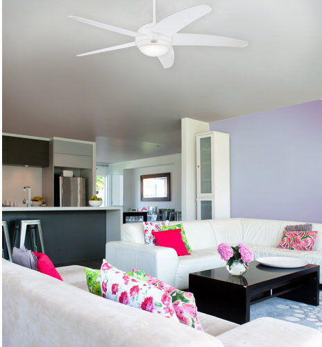 Latitude Run 132cm Trinity 5 Blade Ceiling Fan with Remote Latitude Run Finish: White  - Size: 70 cm H x 45.7 cm W Latitude Run 132cm Trinity 5 Blade Ceiling Fan with Remote Latitude Run Finish: White  - Size: 70 cm H x 45.7 cm W