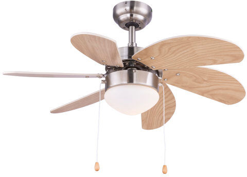 17 Stories 78cm Swenja 6 Blade Ceiling Fan 17 Stories Finish: Nickel/Light brown  - Size: 29cm H X 22cm W X 86cm D 17 Stories 78cm Swenja 6 Blade Ceiling Fan 17 Stories Finish: Nickel/Light brown  - Size: 29cm H X 22cm W X 86cm D