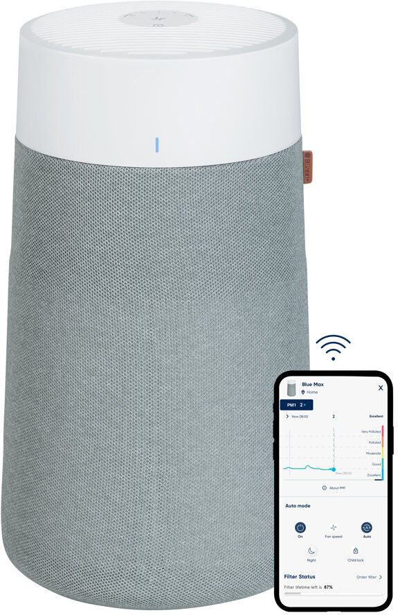 Blueair Blue Max 3250i Smart Tower Air Purifier Grey 48.1cm H X 26.9cm W X 26.9cm D