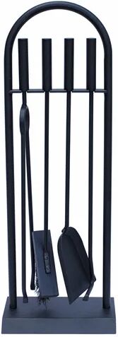 Belfry Heating Lambeth 4 Piece Steel Fireplace Tool Set Belfry Heating  - Size: 115cm H X 70cm W X 3cm D