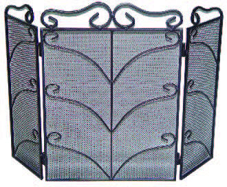 Symple Stuff Deluxe Scroll 3 Panel Fireplace Screen Symple Stuff  - Size: 51cm H x 76cm W x 3.8cm D Symple Stuff Deluxe Scroll 3 Panel Fireplace Screen Symple Stuff  - Size: 51cm H x 76cm W x 3.8cm D
