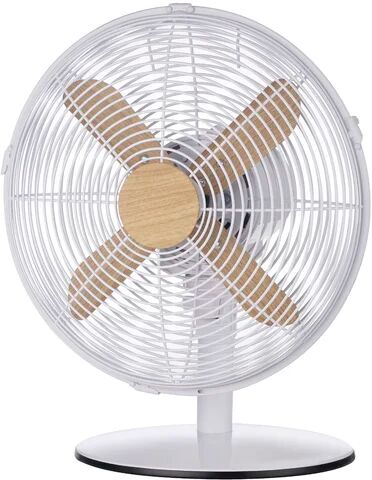 Russell Hobbs 46cm Oscillating Table Fan Russell Hobbs Colour: White/Brown  - Size: 26cm H X 45cm W X 39cm D