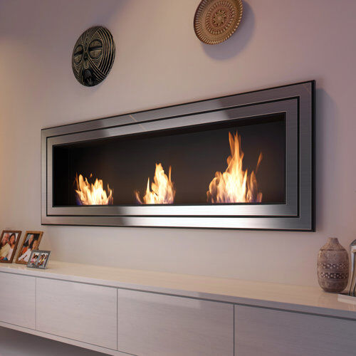 Kratki Juliet Recessed Wall Mounted Bio Ethanol Fire Kratki  - Size: 93cm H X 116cm W X 18cm D Kratki Juliet Recessed Wall Mounted Bio Ethanol Fire Kratki  - Size: 93cm H X 116cm W X 18cm D
