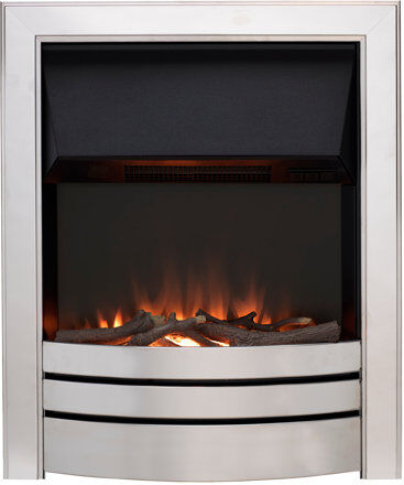 Belfry Heating Ida Electric Inset Fire Belfry Heating Finish: Brushed Steel/Chrome Overlay  - Size: Single (3') Belfry Heating Ida Electric Inset Fire Belfry Heating Finish: Brushed Steel/Chrome Overlay  - Size: Single (3')