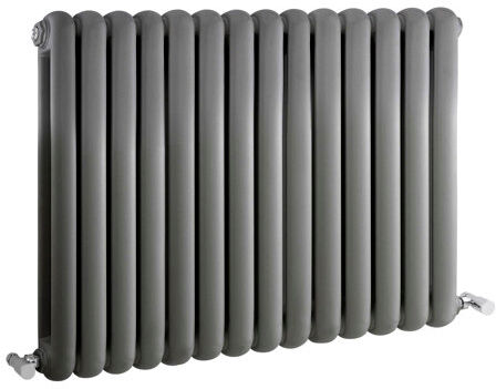 Nuie Horizontal Oval Panel Radiator Nuie Radiator Colour: Grey  - Size: 635cm H X 863cm W X 80cm D Nuie Horizontal Oval Panel Radiator Nuie Radiator Colour: Grey  - Size: 635cm H X 863cm W X 80cm D