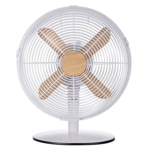 Russell Hobbs 46cm Oscillating Table Fan Russell Hobbs Colour: White/Brown  - Size: 63cm H X 25cm W X 33cm D